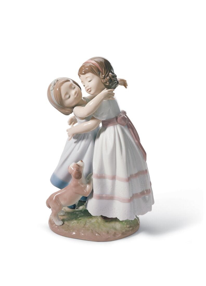 lladro Figura niñas ¡Dame un abrazo