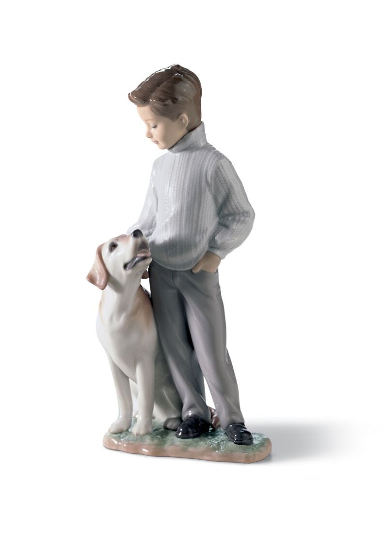 lladro Figura niño con perro Mi amigo más fiel