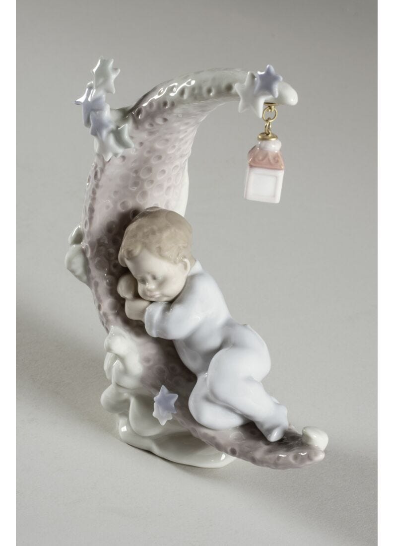Lladro Figura Niño Soñando Con La Luna