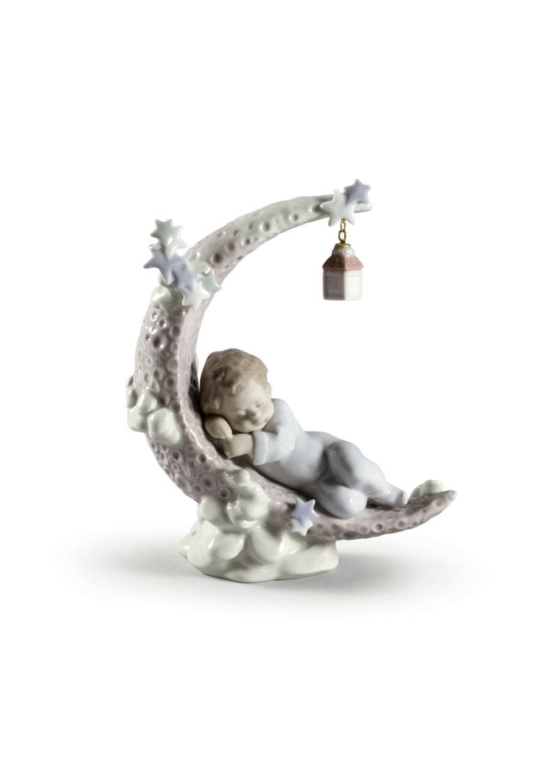 lladro Figura niño Soñando con la luna