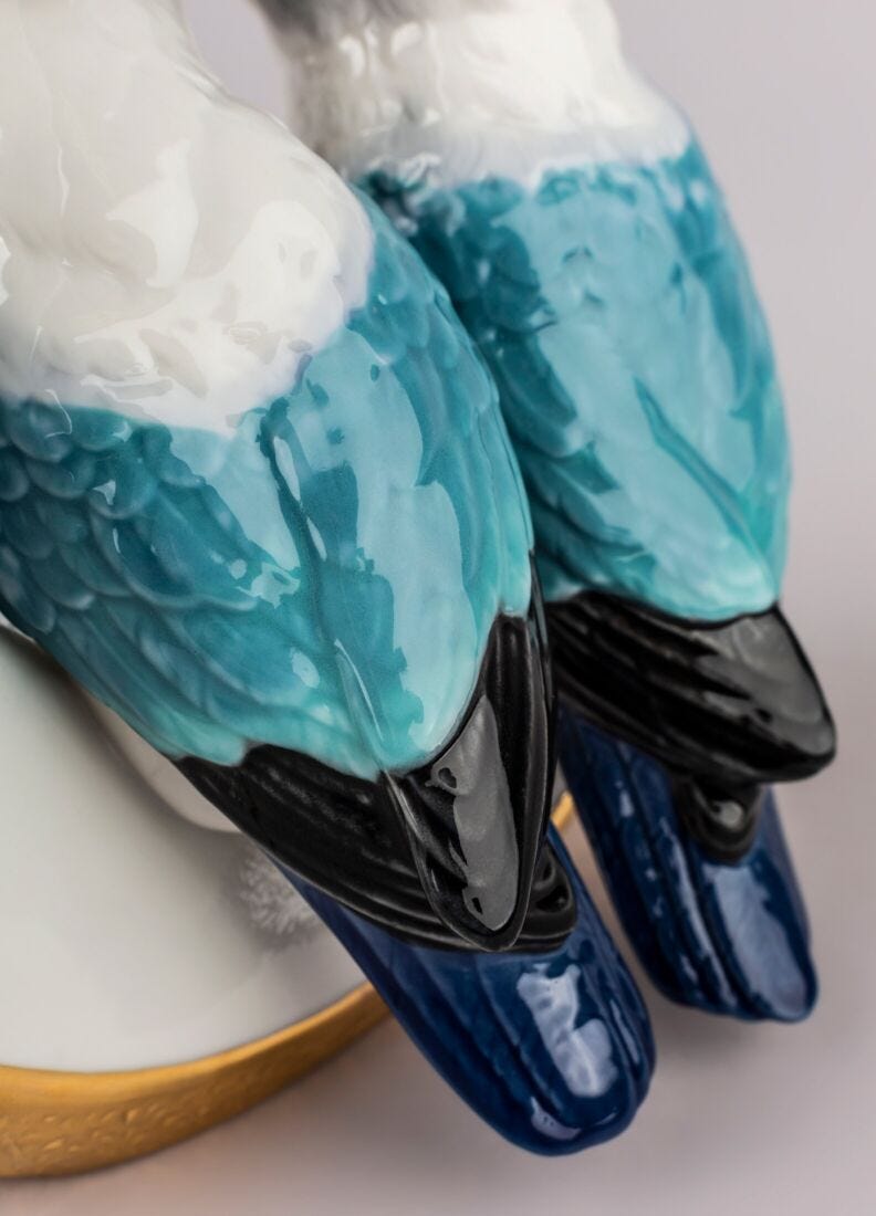 Lladro Figura Pájaros Llévame A La Luna. Lustre Oro