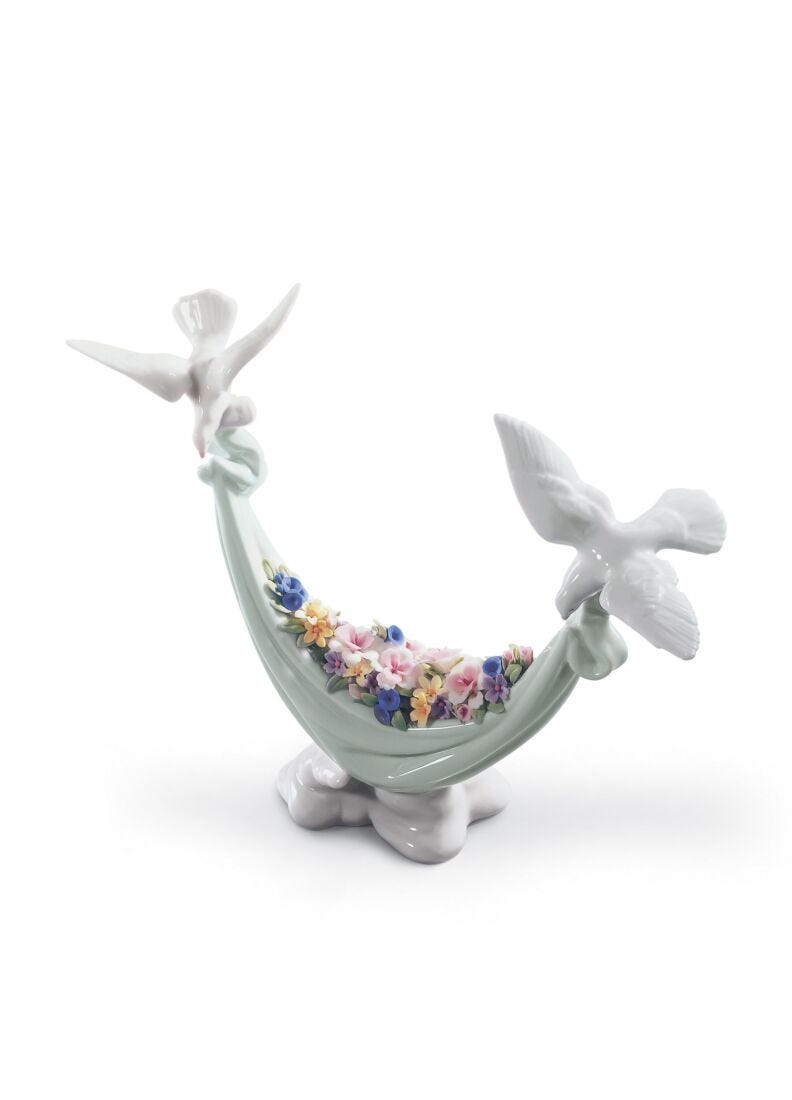 lladro Figura palomas Flores del cielo