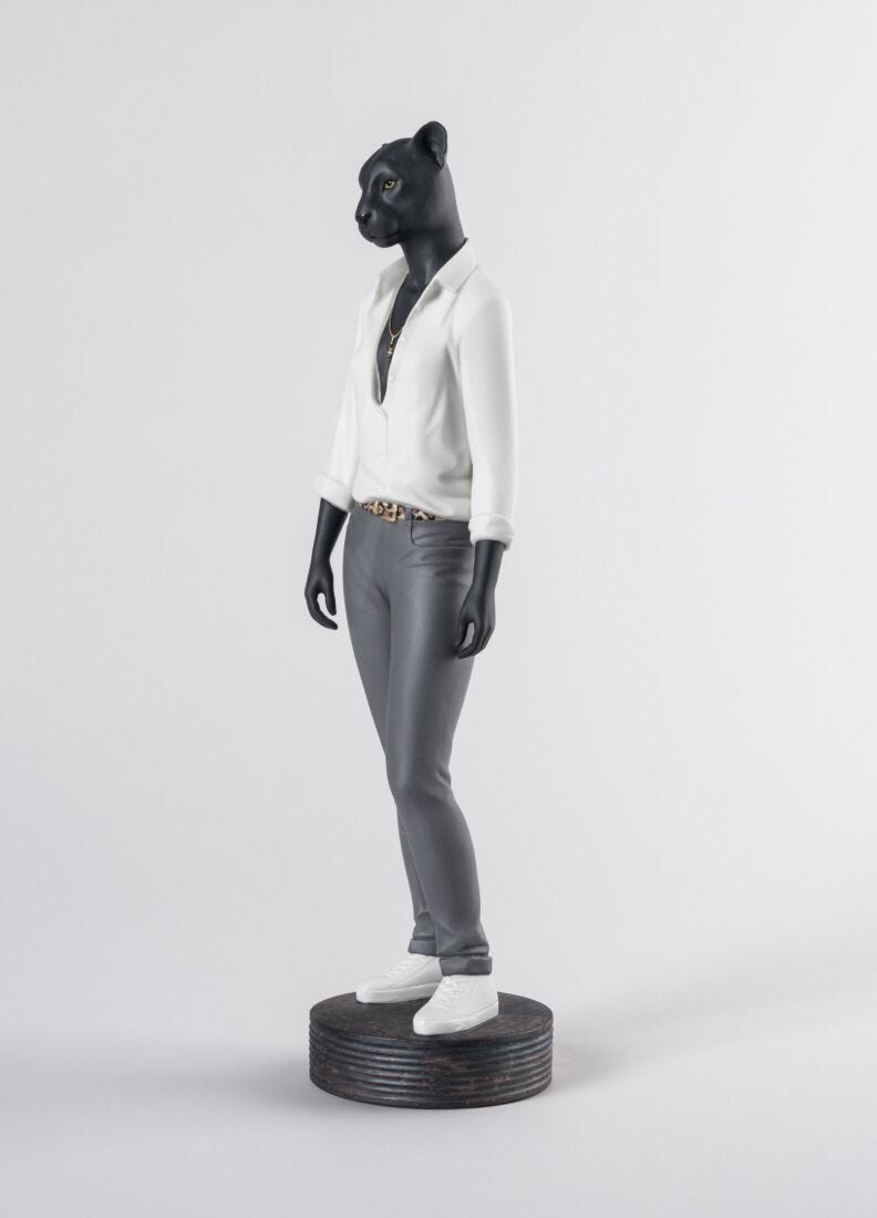Lladro Figura Panther Woman