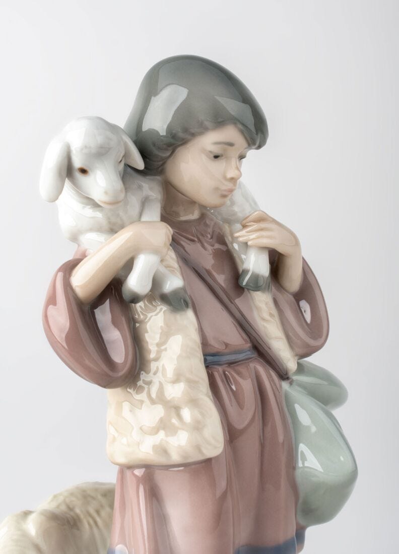 Lladro Figura Pastor Joven En Belén