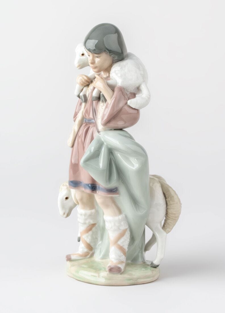 Lladro Figura Pastor Joven En Belén