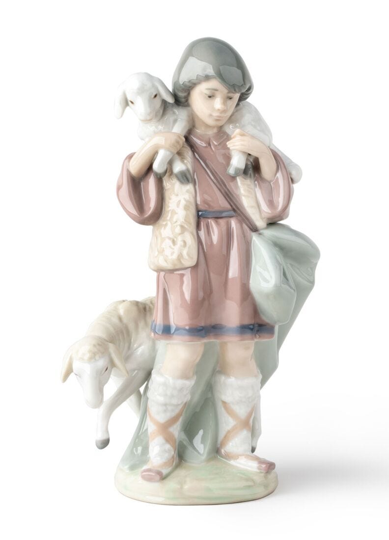 lladro Figura Pastor joven en Belén