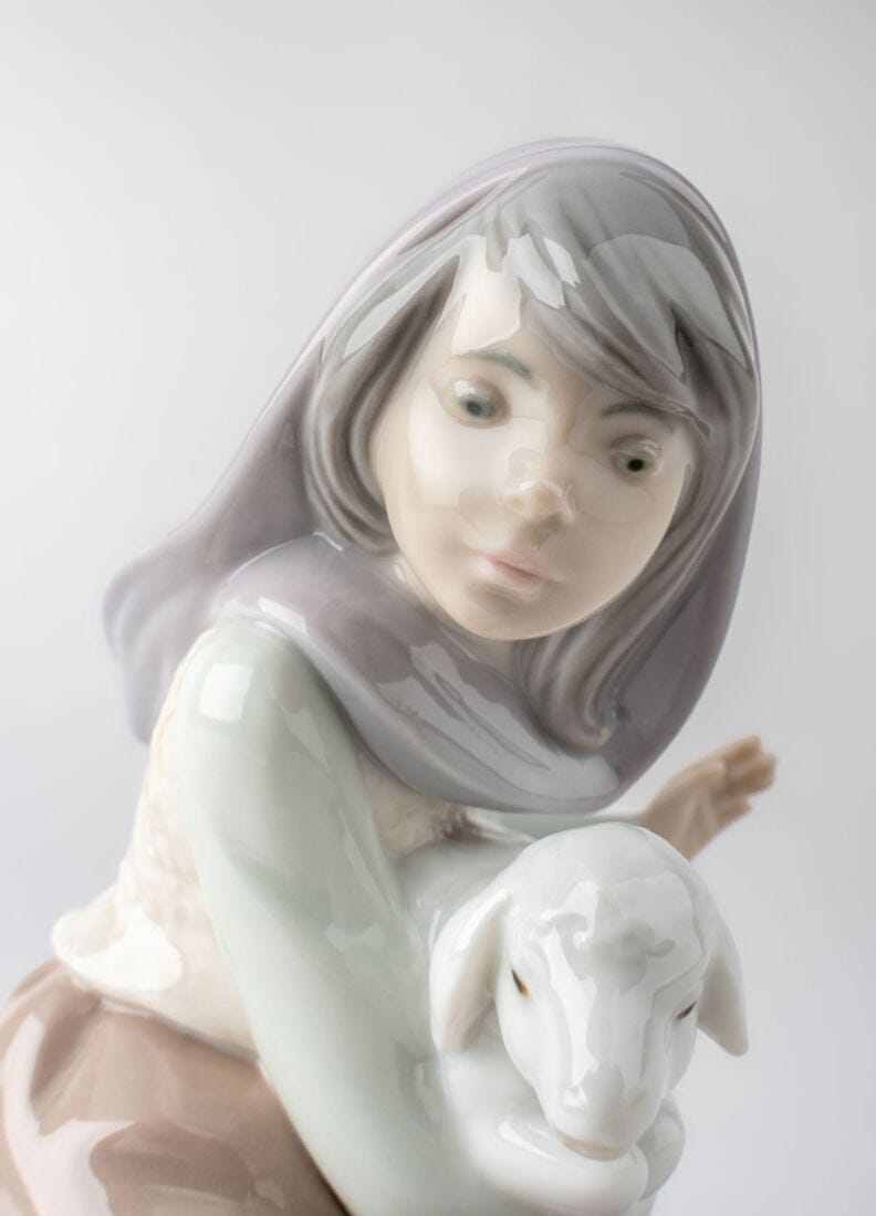 Lladro Figura Pastorcita En Belén