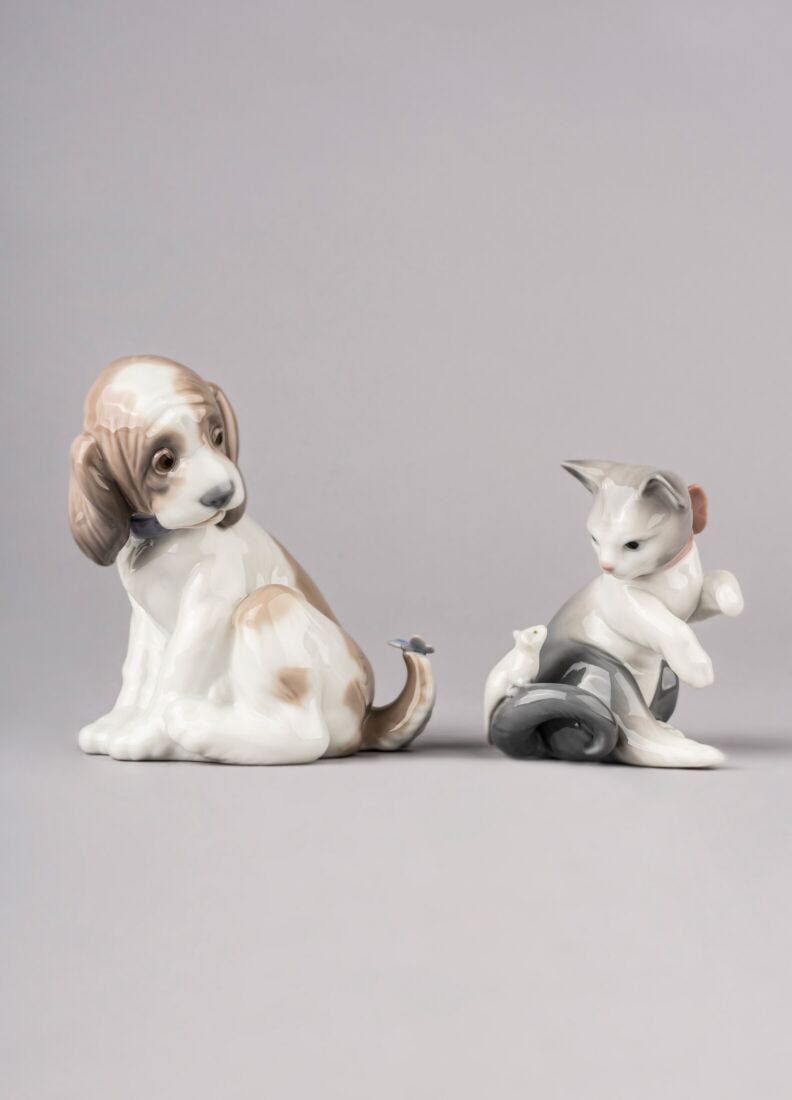 Lladro Figura Perrito Con Mariposa