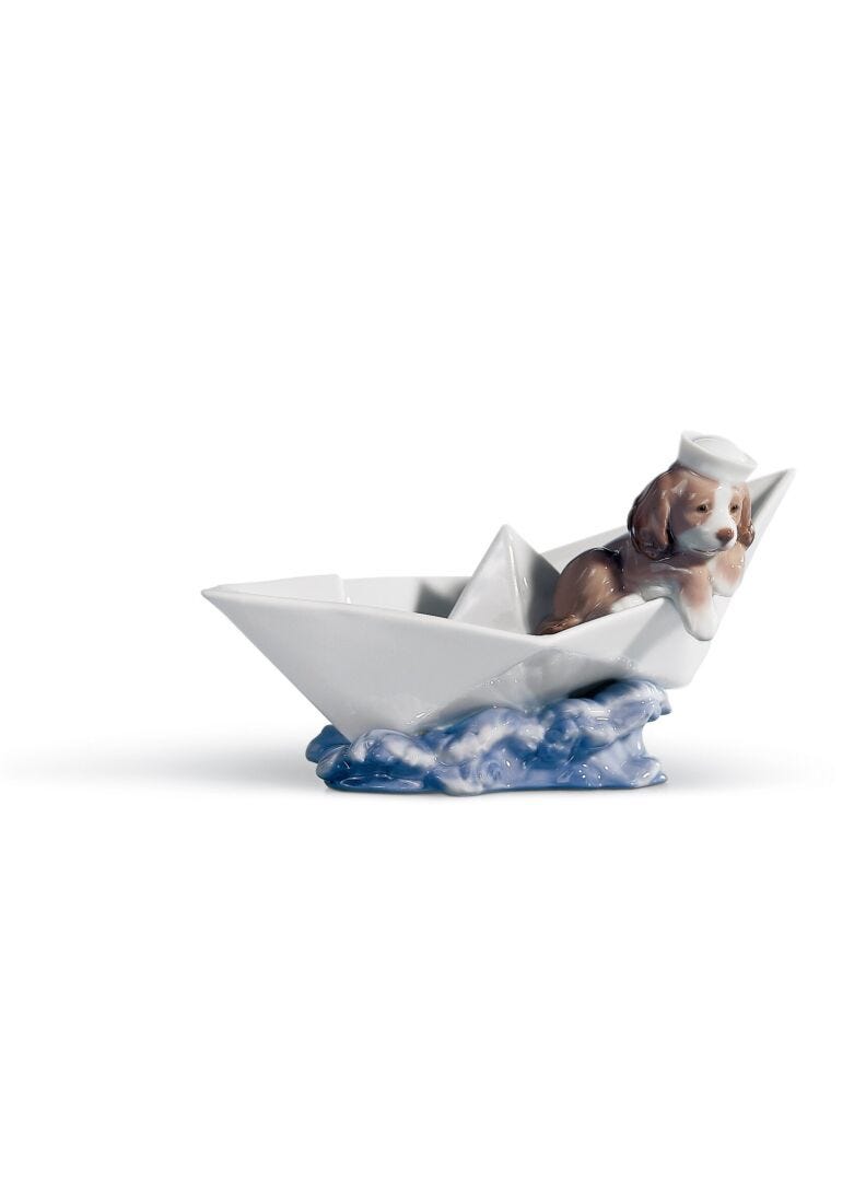 lladro Figura perro Barco de papel