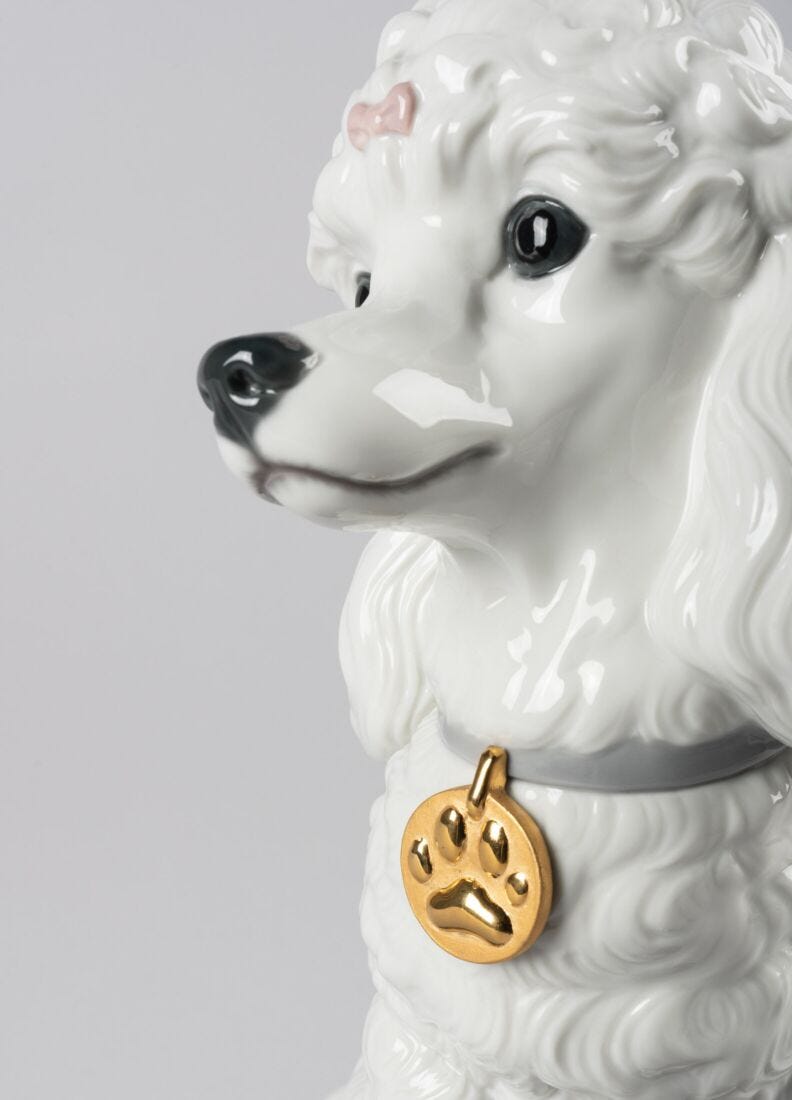 Lladro Figura Perro Caniche Con Mochis