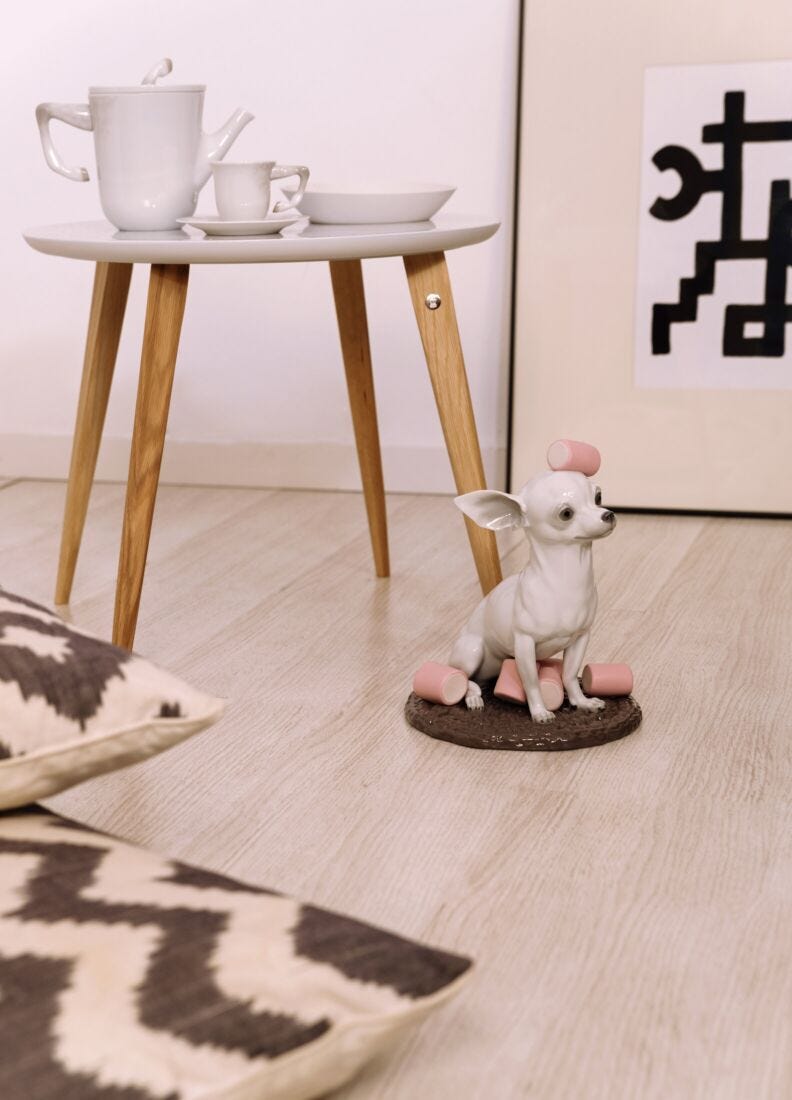 Lladro Figura Perro Chihuahua Con Marshmallows