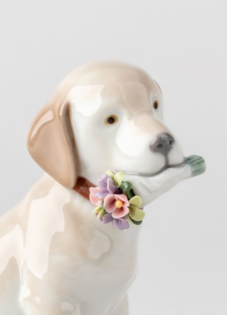 Lladro Figura Perro Este Ramo Es Para Ti