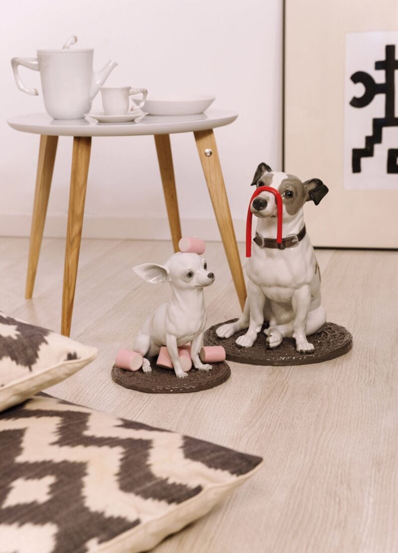Lladro Figura Perro Jack Russell Con Regaliz