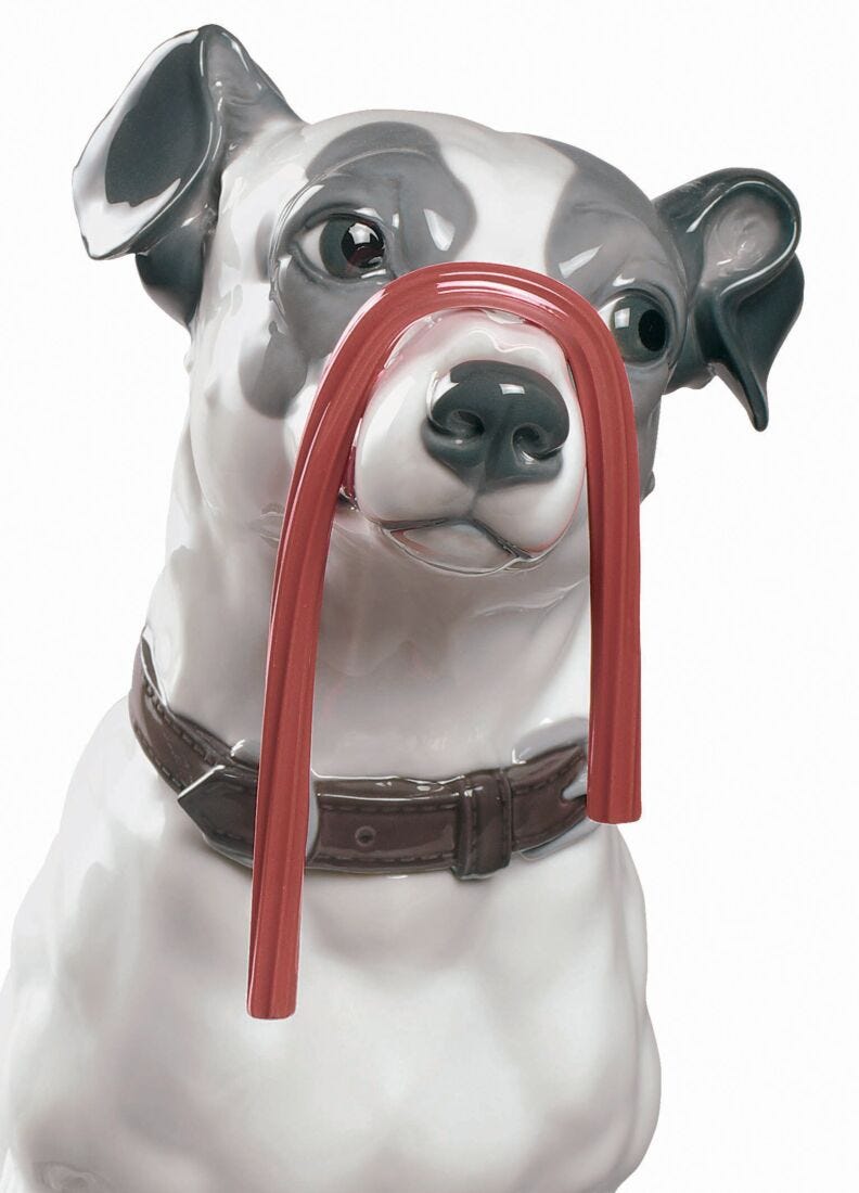 lladro Figura perro Jack Russell con regaliz
