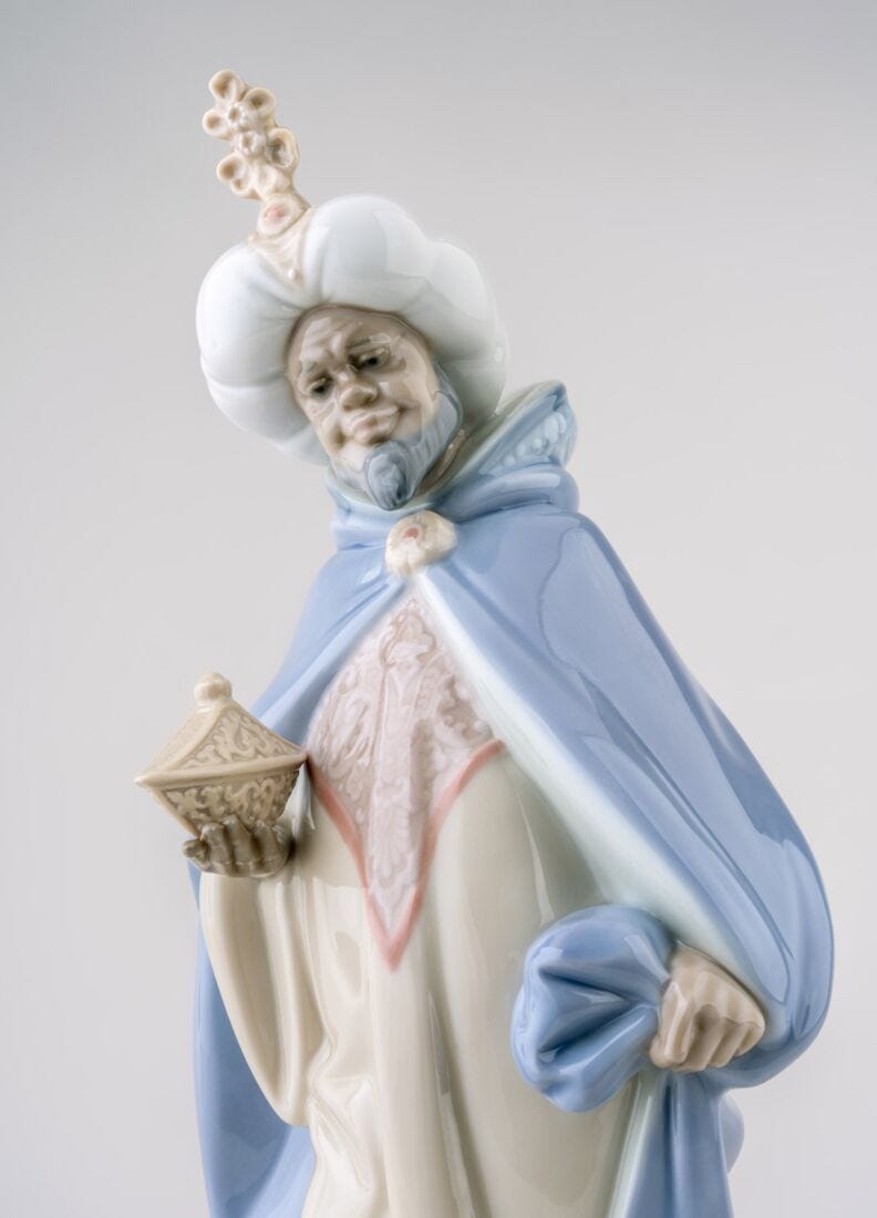 Lladro Figura Rey Baltasar En Belén-II