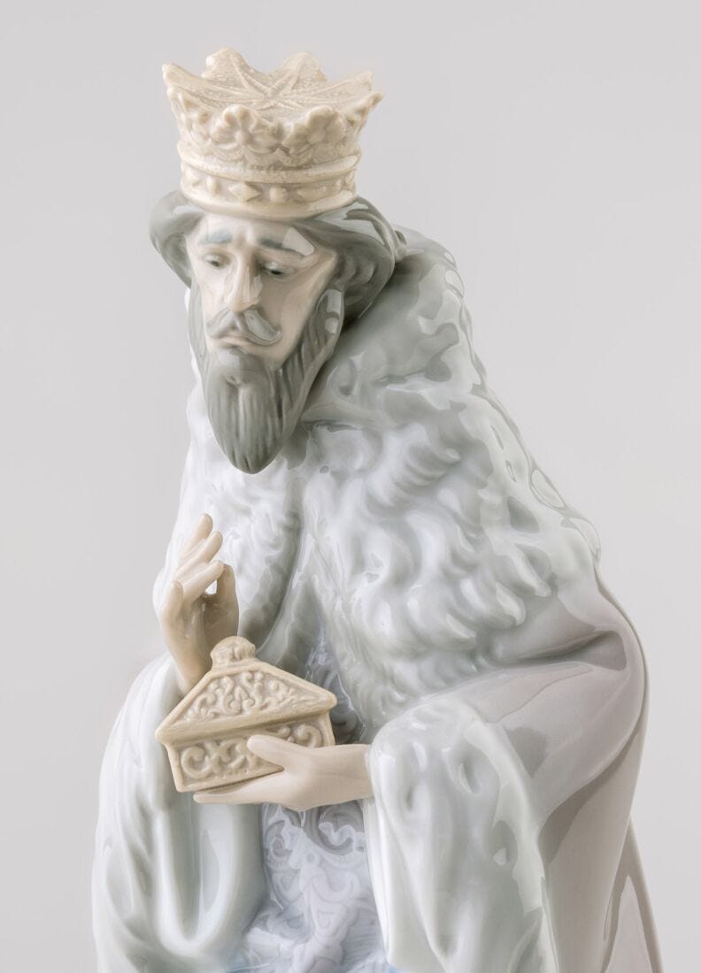 Lladro Figura Rey Gaspar En Belén-II