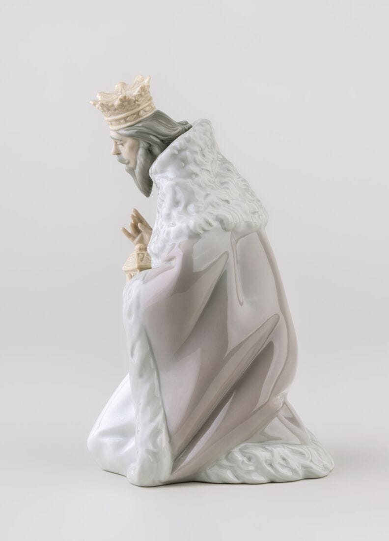 Lladro Figura Rey Gaspar En Belén-II