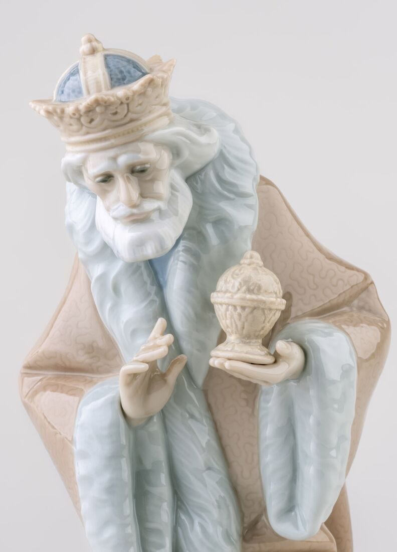 Lladro Figura Rey Melchor En Belén-II