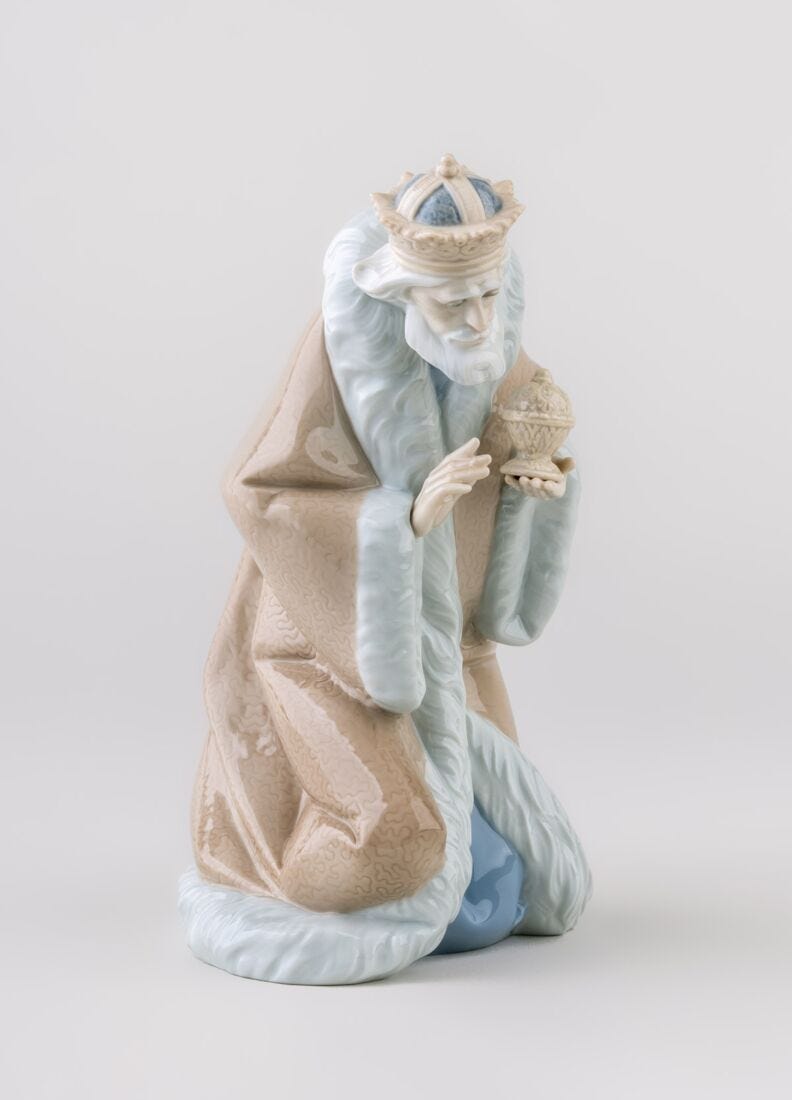 Lladro Figura Rey Melchor En Belén-II