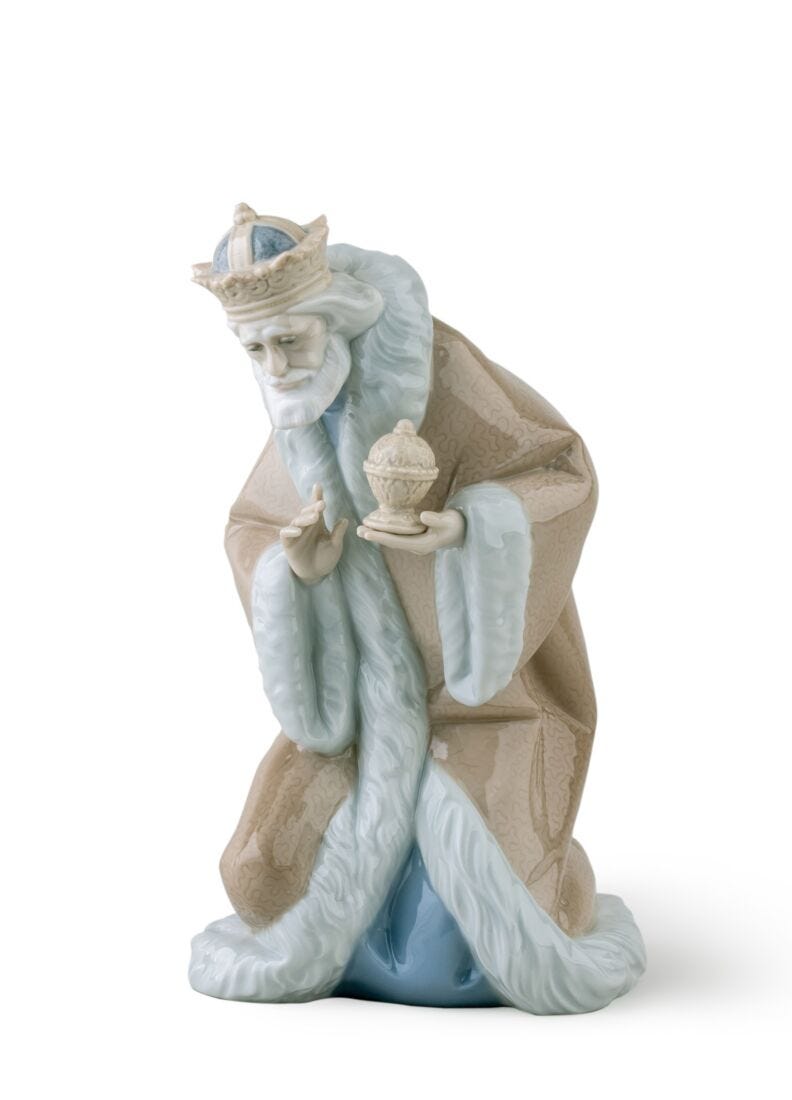 lladro Figura Rey Melchor en Belén-II
