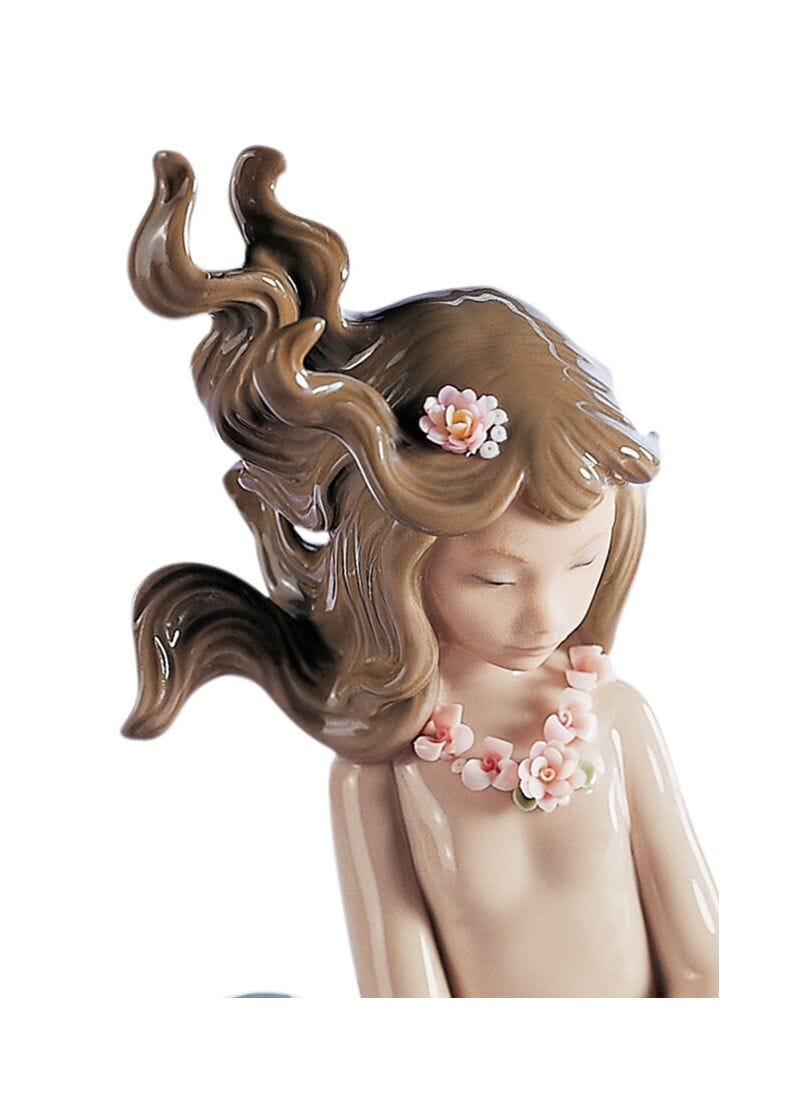 Lladro Figura Sirena Con Brazos En Costado