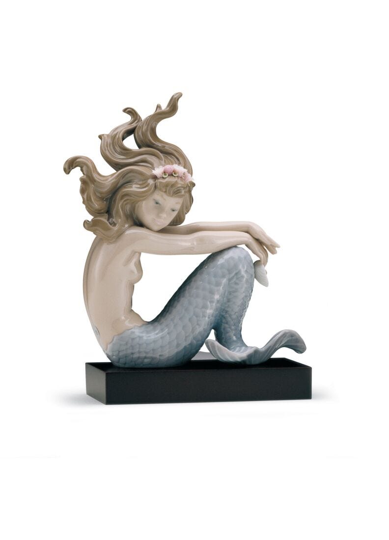 Lladro Figura Sirena Con Brazos En Rodillas