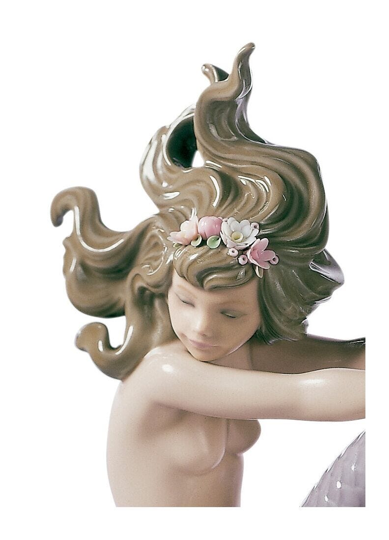 Lladro Figura Sirena Con Brazos En Rodillas