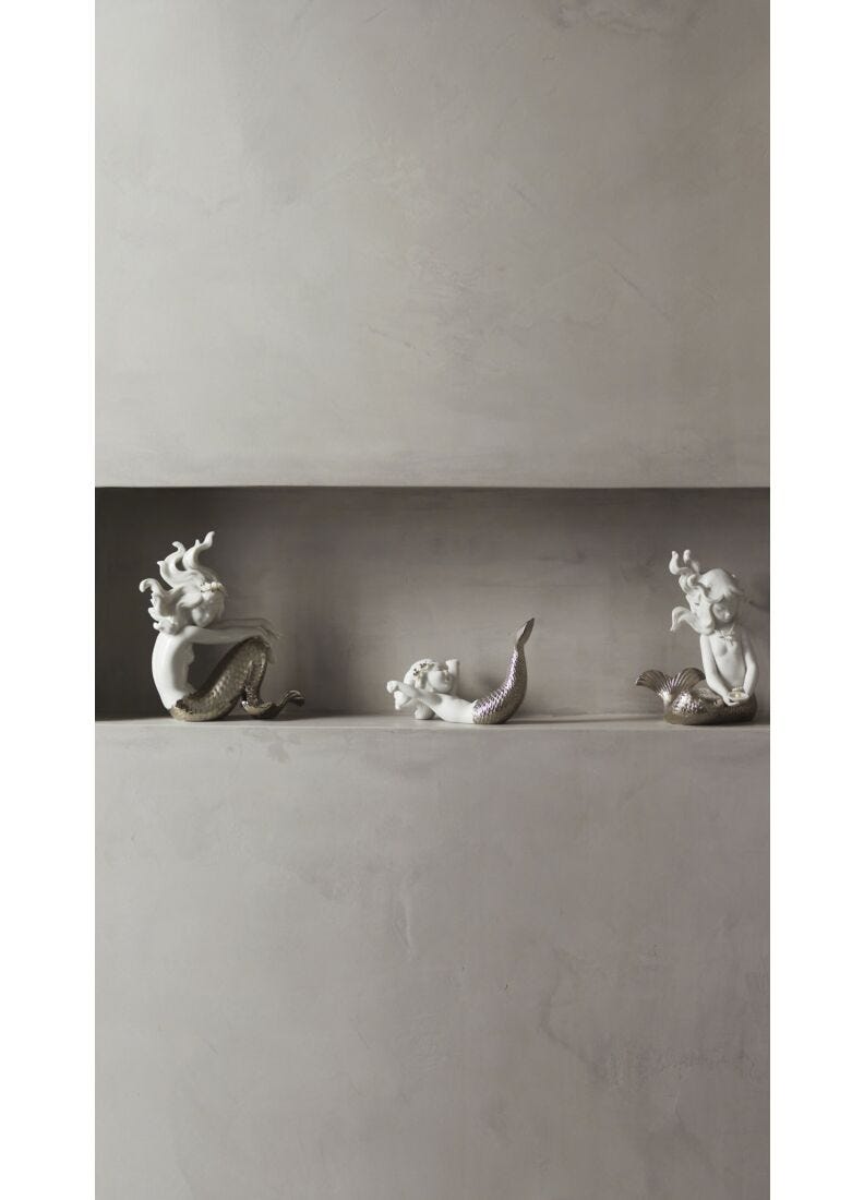 lladro Figura Sirena con brazos en rodillas