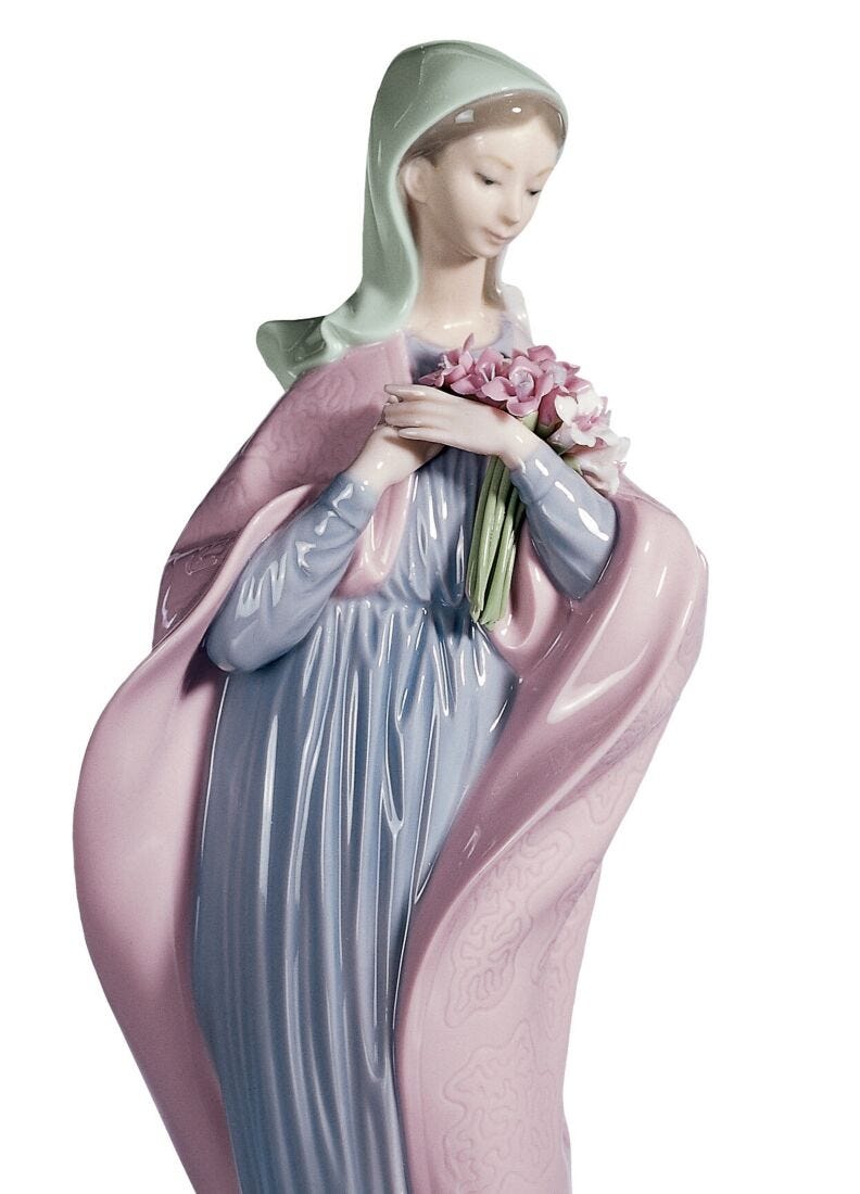 Lladro Figura Virgen Con Ramo
