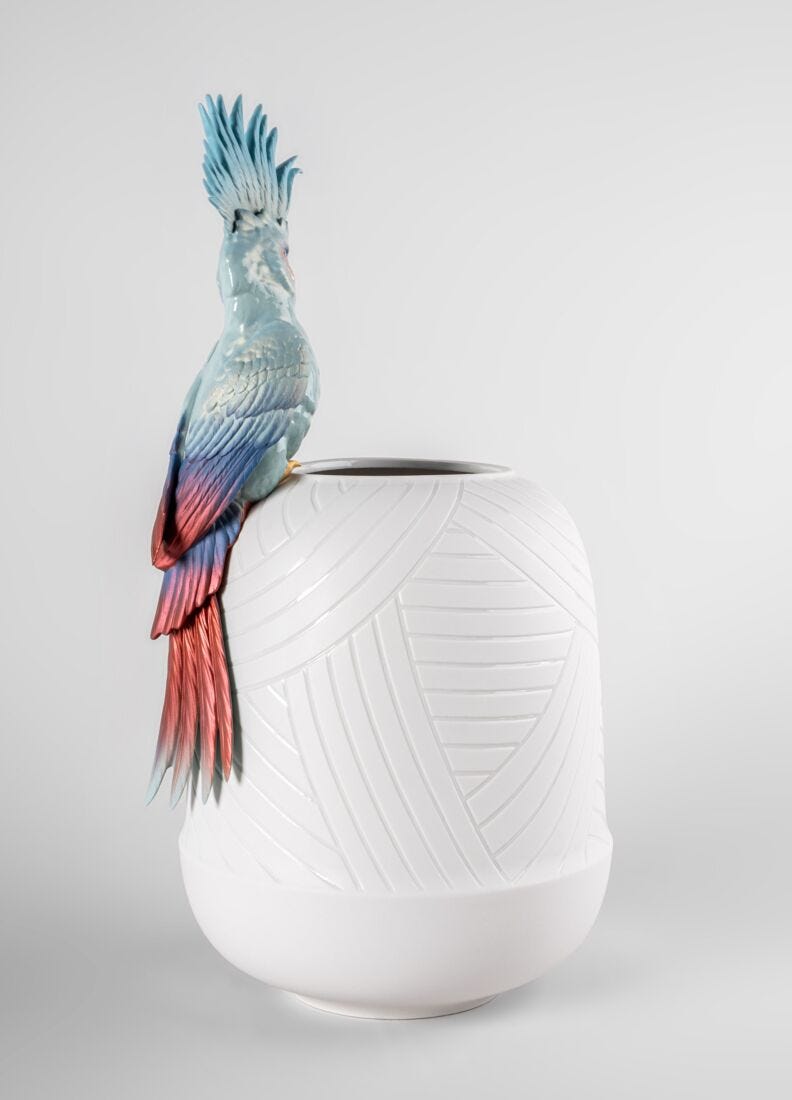 Lladro Jarrón Cacatúa