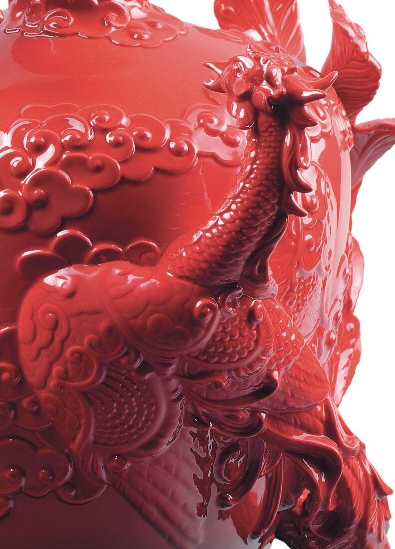 Lladro Jarrón Dragón Y Ave Fénix