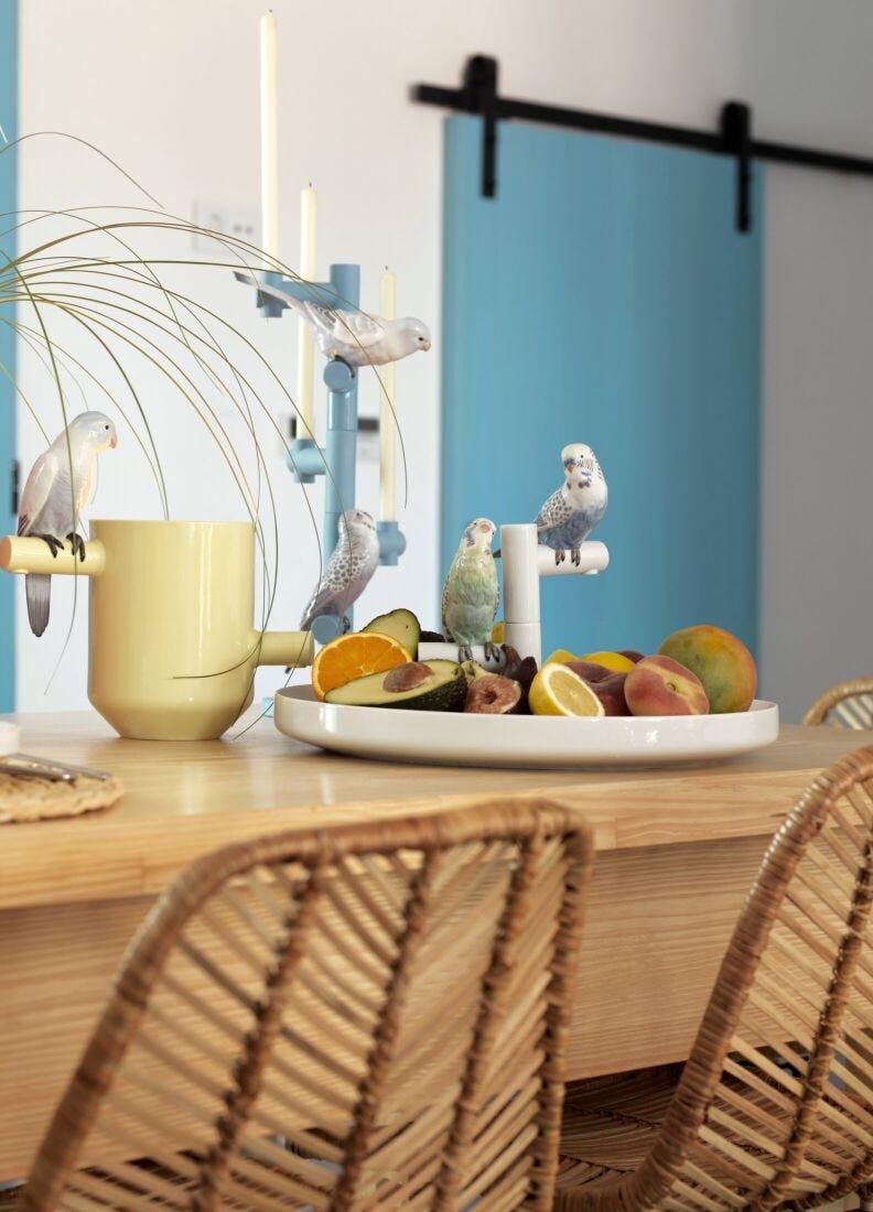 lladro Jarrón Parrot Parade. Coral