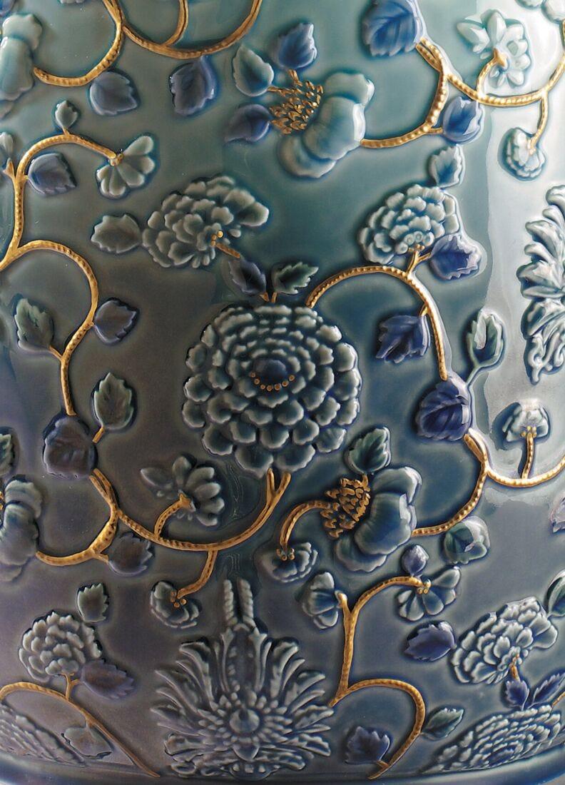 Lladro Jarrón Peonias. Lustre Oro