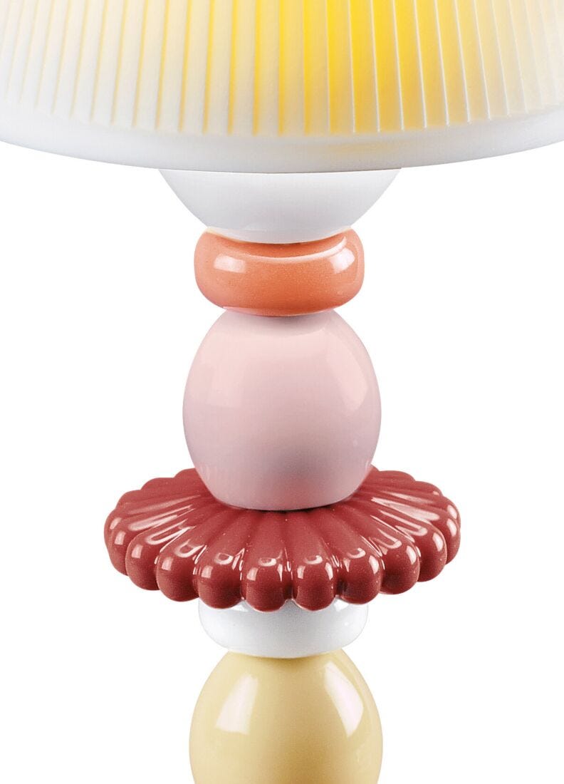 Lladro Lámpara De Mesa Firefly Lotus. Coral