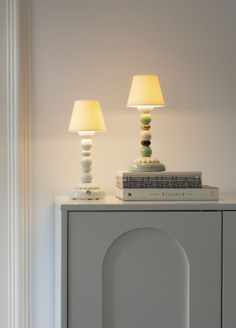 Lladro Lámpara De Mesa Firefly Palm. Blanco