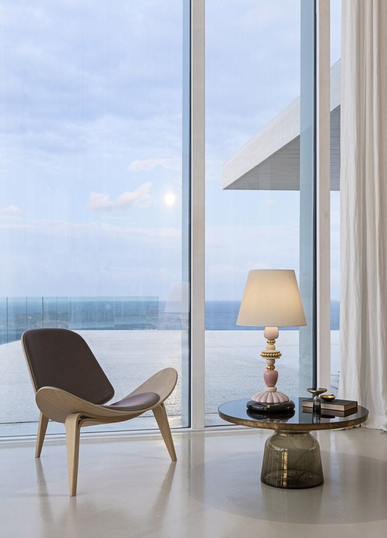 Lladro Lámpara De Mesa Firefly. Rosa Y Oro. (CE)