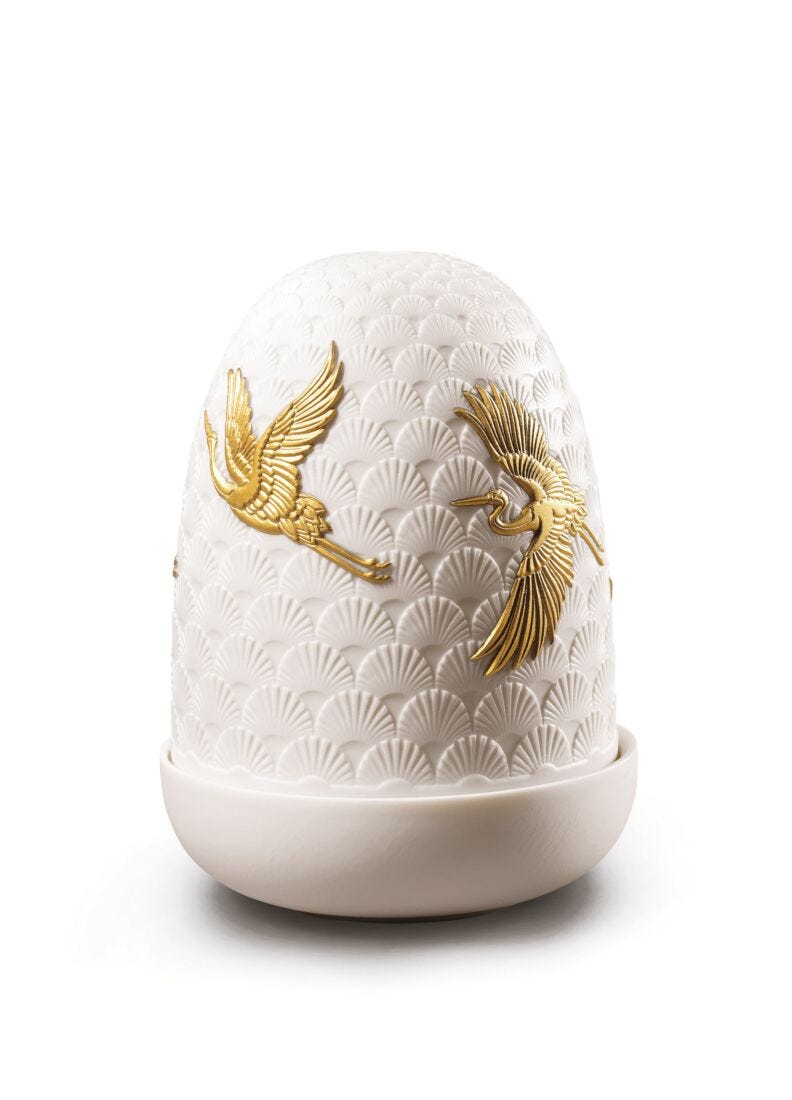 Lladro Lámpara De Mesa Grullas Dome