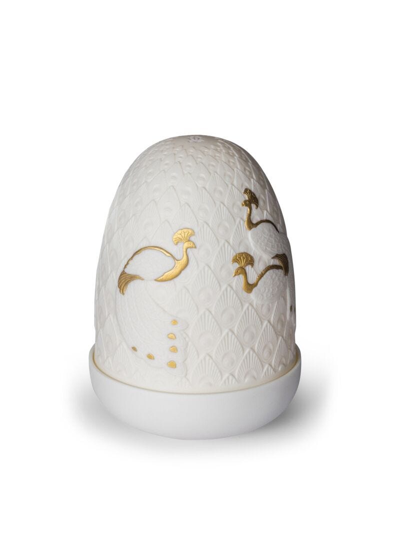 Lladro Lámpara De Mesa Pavos Reales Dome