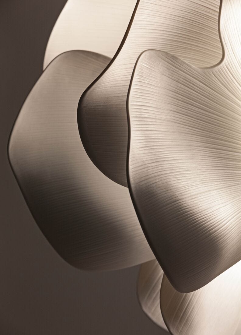 Lladro Lámpara De Pie Nightbloom. Blanco. Pequeña. (CE)