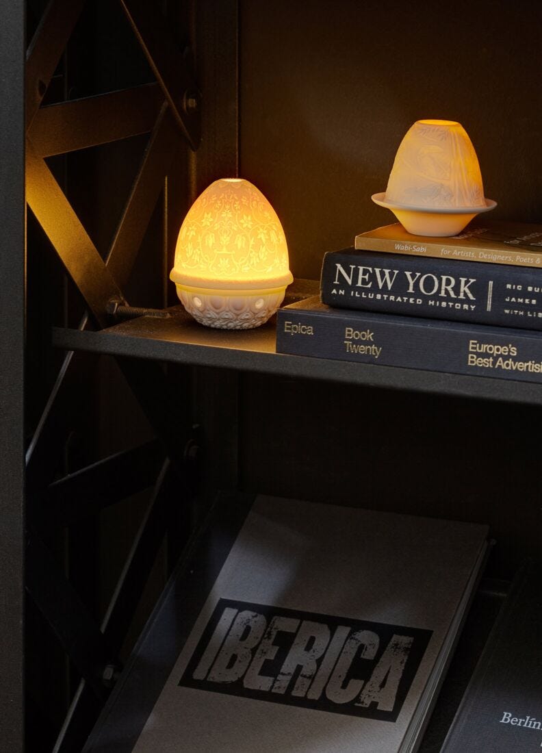 Lladro Litofanía Loros Con Plato