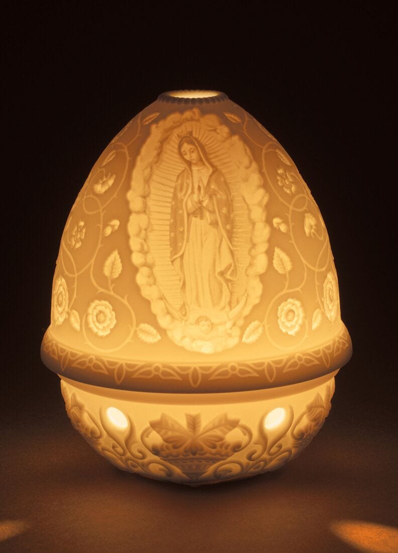 Lladro Litofanía Virgen De Guadalupe