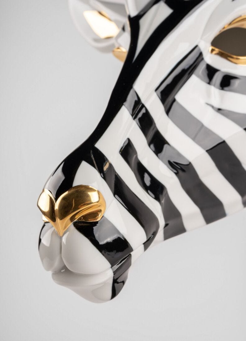 Lladro Máscara Antílope. Negro Y Oro