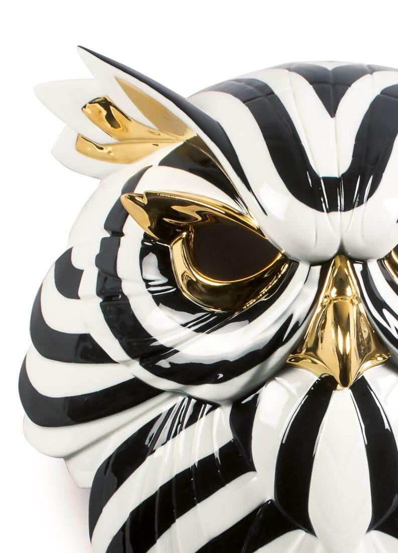 Lladro Máscara Búho. Negro Y Oro