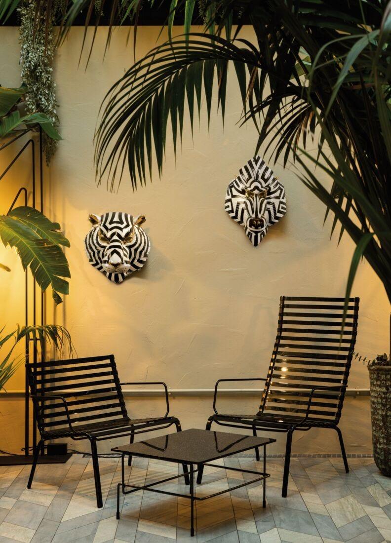 Lladro Máscara Mandril. Negro Y Oro