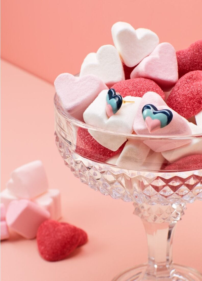 Lladro Pendientes Botón Rainbow