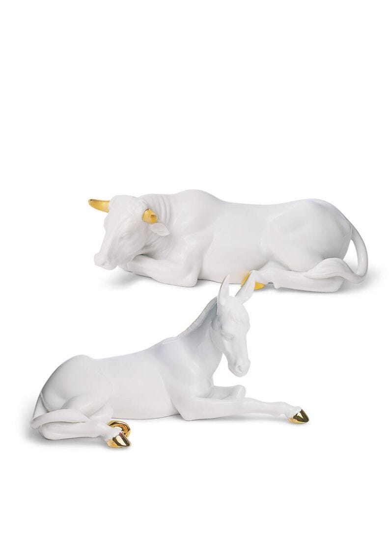 Lladro Set Buey Y Burro