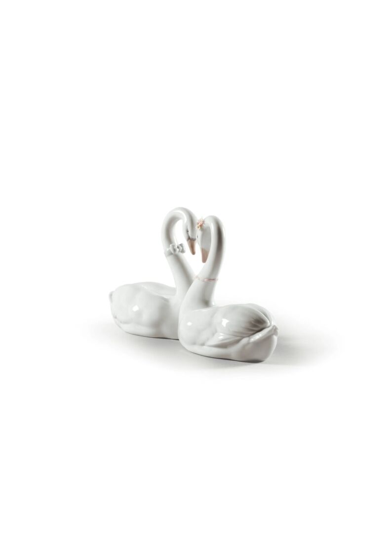 Lladro Set Cisnes Corazón Blanco