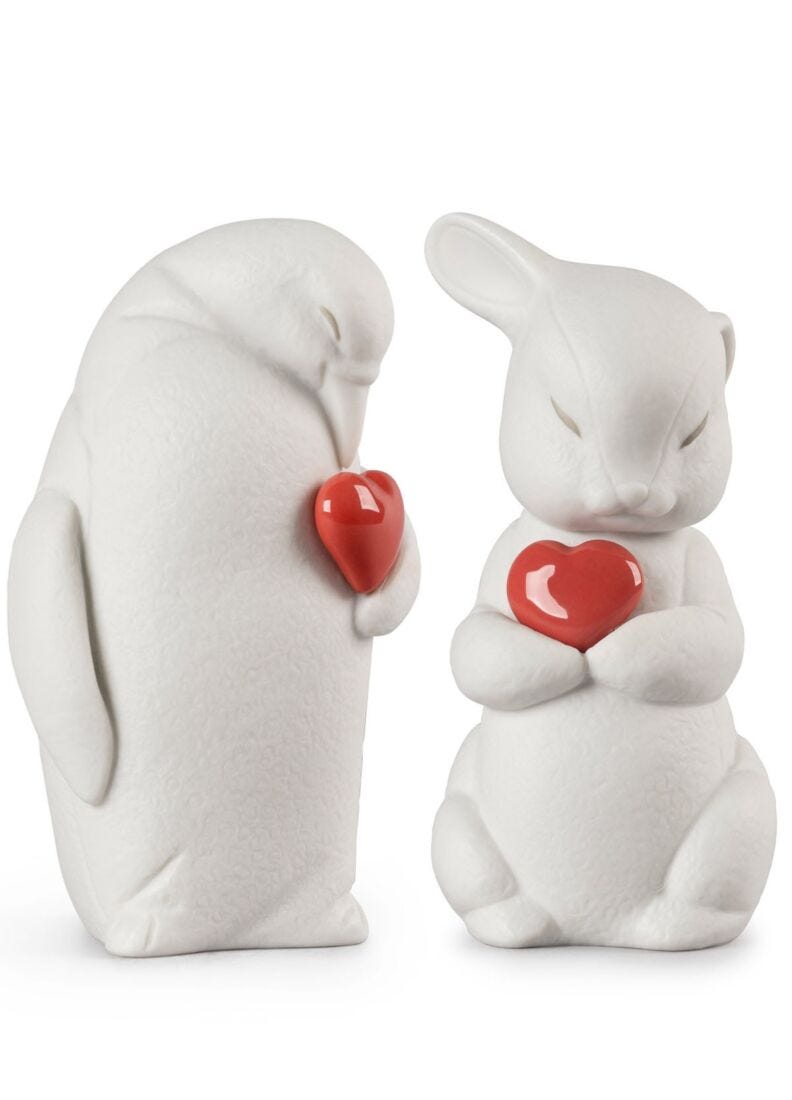 Lladro Set Conejo Puffy Y Pingüino Colby