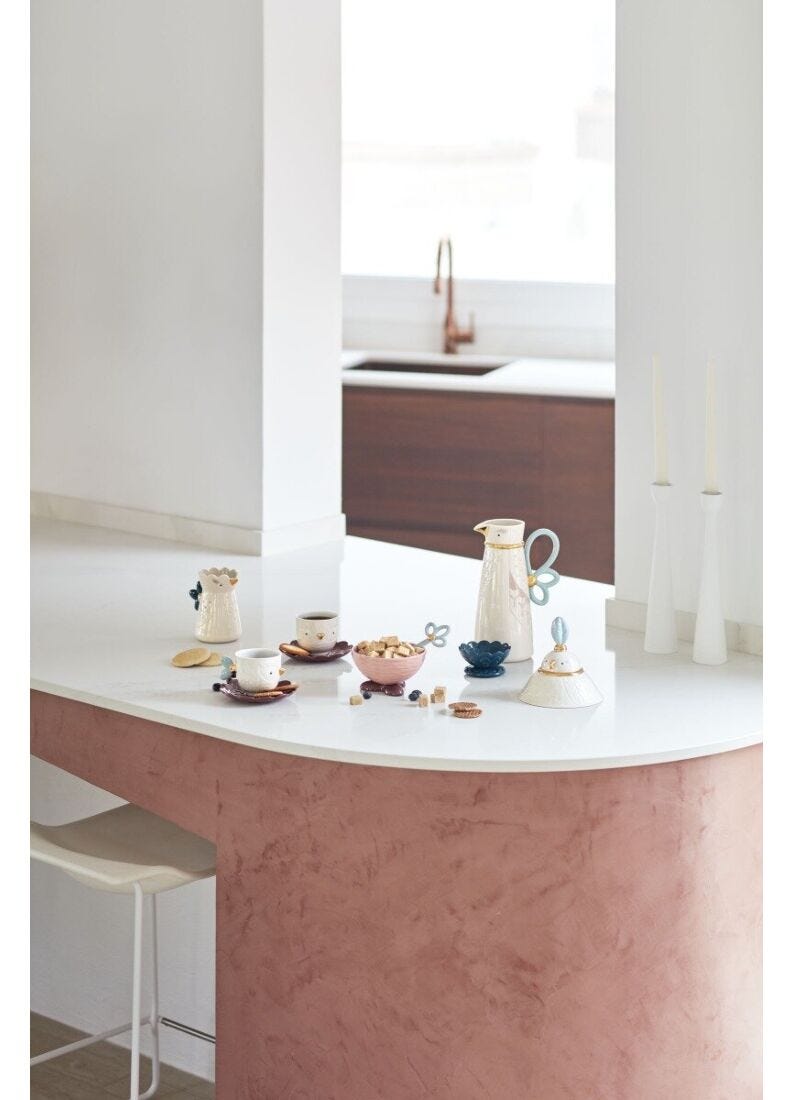 Lladro Set De 2 Tazas Y Platos Kawki