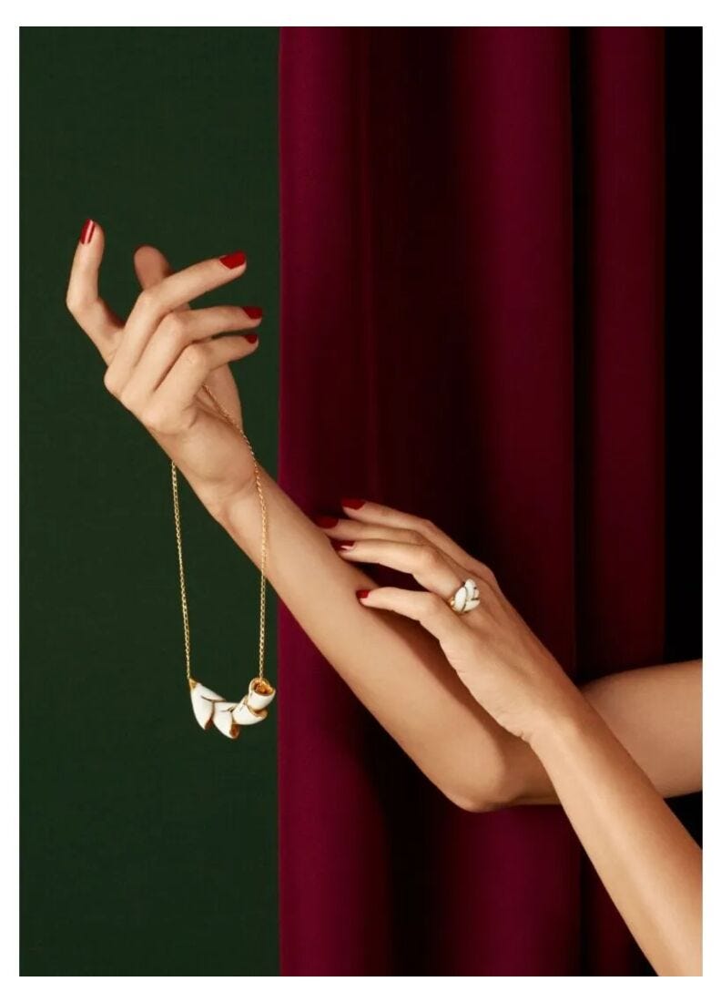 lladro Set Heliconia Blanco 2 Piezas